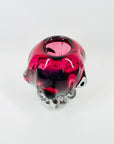 1970s JAPANESE HINERI PINK TEAL BLUE SOMMERSO GLASS BULBOUS VASE