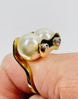 VINTAGE LOUIS VUITTON COSTUME GOLD PEARL RING
