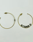 VINTAGE CHRISTIAN DIOR DIAMANTE J’ADIOR HOOPS PIERCED EARRINGS