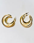 1990s OVERLAY HOOPS PIERCED EARRINGS