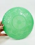 ANTIQUE JOBLING GREEN JADE URANIUM GLASS FLOAT BOWL