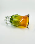 1960s CZECH GOLD GREEN TWIST SOMMERSO GLASS POSY VASE BY JOSEF HOSPODKA