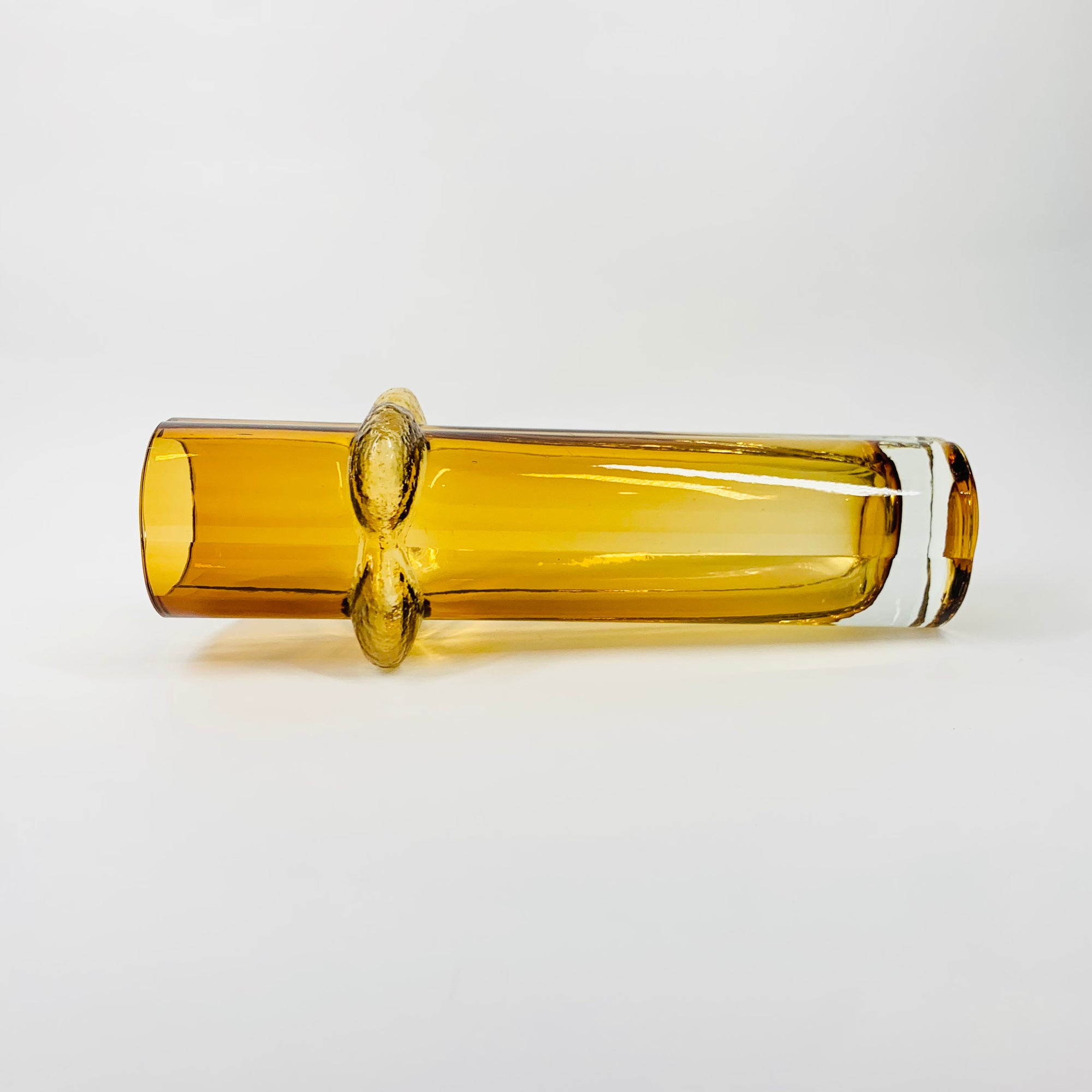 1960s FINNISH AMBER GLASS VASE BY KAL BLOMQIST