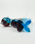 1980s MURANO BLUE BROWN SOMMERSO GLASS CAT