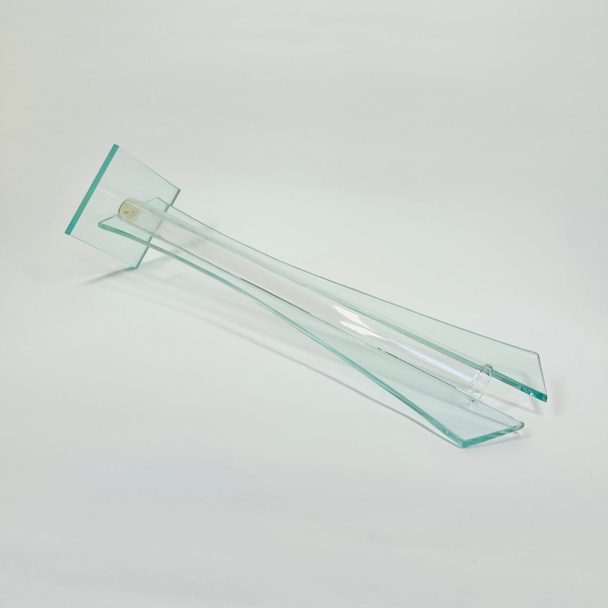 1980s PANELLED GLASS FOOTED VASE