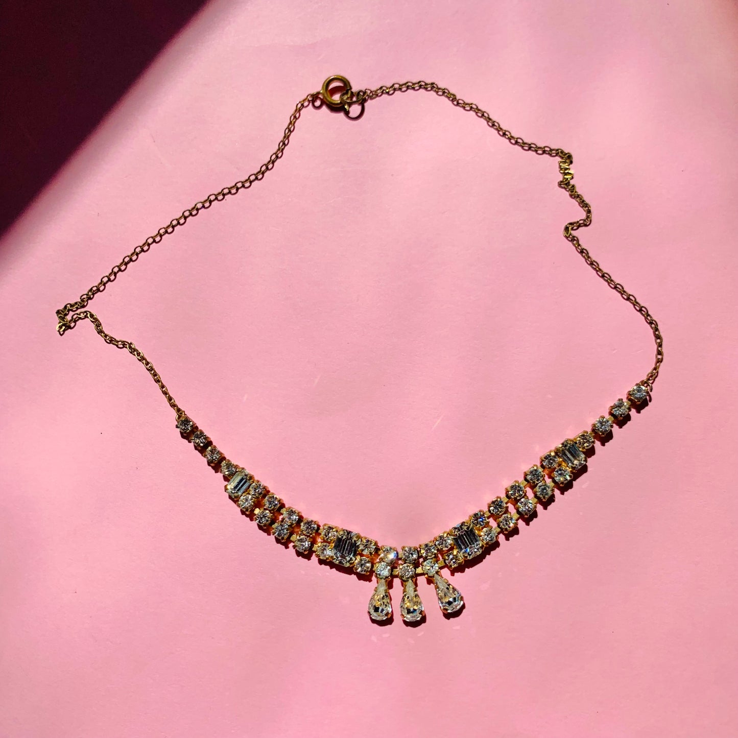 FANCY DIAMANTE PENDANT NECKLACE