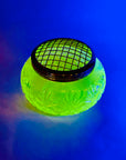 URANIUM GLASS ROSE BOWL/VASE