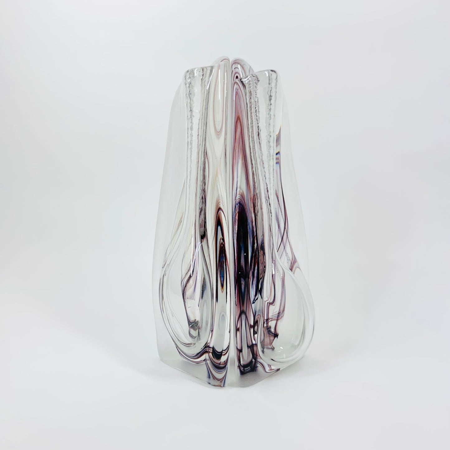 PURPLE ART GLASS BOOKEND VASES