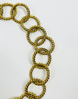 LIMITED EDITION 2005 CHANEL RED GRIPOIX MEDALLION PENDANT WITH FILIGREE HOOP LINKS NECKLACE