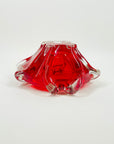 1970s JAPANESE RED SOMMERSO GLASS ASHTRAY/BOWL
