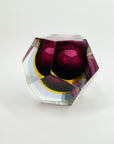 1950s FACETED MURANO PURPLE PINK BLUE YELLOW GEODE BOWL