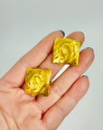 1998s CHANEL CC LOGO MARK RHOMBUS CLIP ON EARRINGS