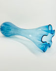 1960s MURANO BLUE SPATTER GLASS HANDKERCHIEF VASE