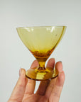 1950s AMBER SHORT STEM MINI COCKTAIL/LIQUEUR GLASSES