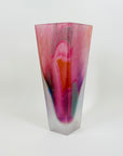 1980s SWEDISH PINK PURPLE SATIN GLASS VASE BY MONICA BACKSTROM FOR KOSTA BODA