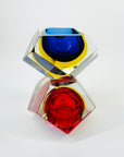 1950s FACETED MURANO COBALT BLUE GOLD GEODE BOWL