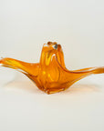1970s JAPANESE ORANGE FLAME BASKET/BOWL/VASE