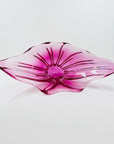 1970s JAPANESE HINERI PINK OMBRE GLASS TWIST BOWL
