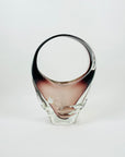 1950s PURPLE/AMETHYST SOMMERSO BOHEMIAN GLASS BASKET/VASE