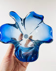 1940s URANIUM MURANO BLUE SOMMERSO GLASS BOWL