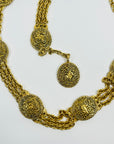 1980s CHANEL CC LOGO LEO LADY ON A LION MEDALLION NECKLACE/BELT
