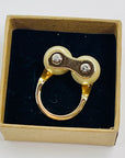 VINTAGE LOUIS VUITTON COSTUME GOLD PEARL RING