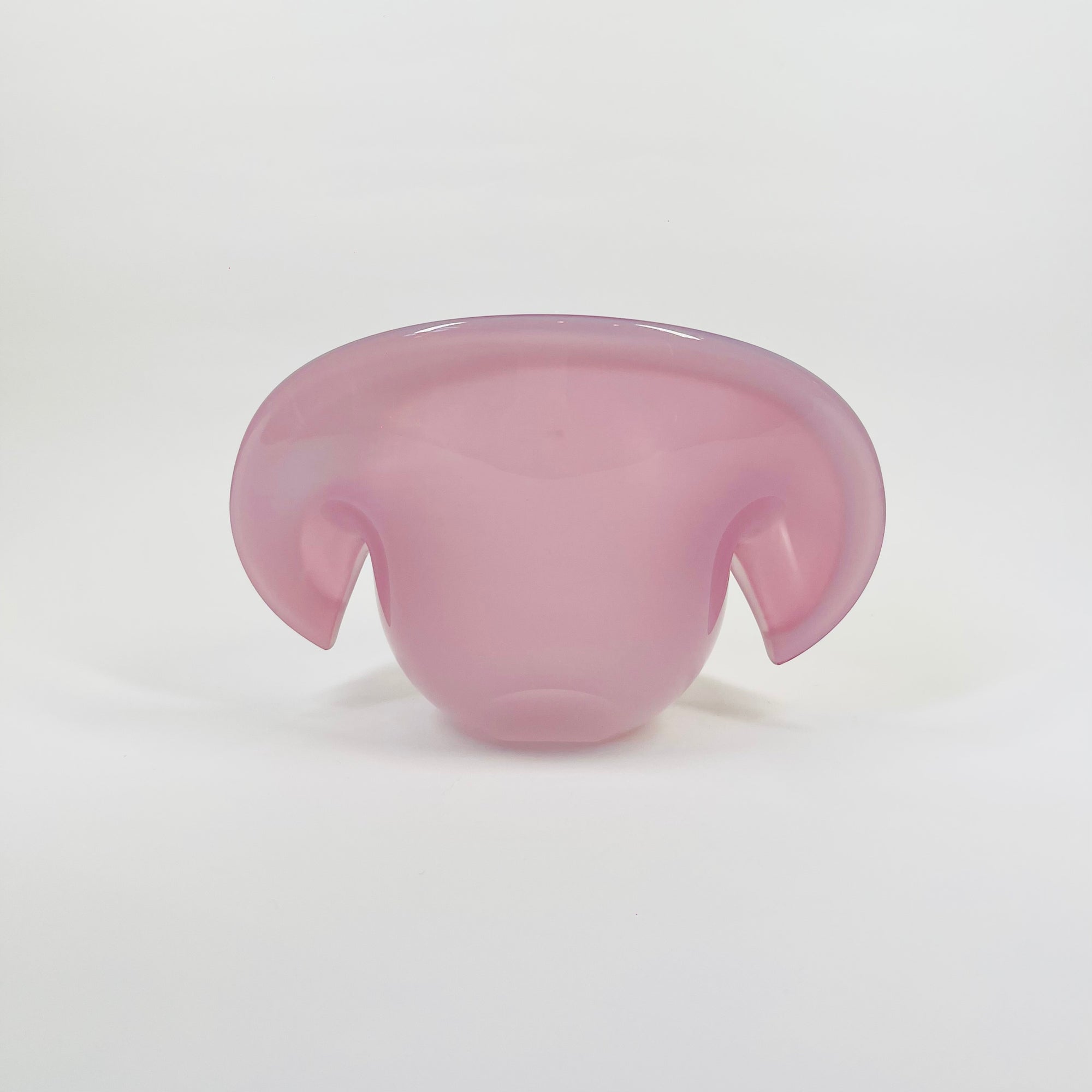 1950s PINK MURANO OPALINE GLASS SHELL BOWL