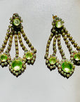 VICTORIAN STYLE URANIUM GLASS EARRINGS