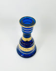 1950s CZECH GOLD GILDED COBALT BLUE BOTTLE VASE