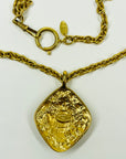 1980s CHANEL CC LOGO ARABESQUE FILIGREE MEDALLION PENDANT NECKLACE/BELT