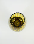 1970s AMBER GLASS LANTERN ON WOODEN BASE
