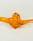 1970s JAPANESE ORANGE FLAME BASKET/BOWL/VASE
