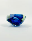 1970s FACETED MURANO COBALT BLUE GOLD GEODE BOWL