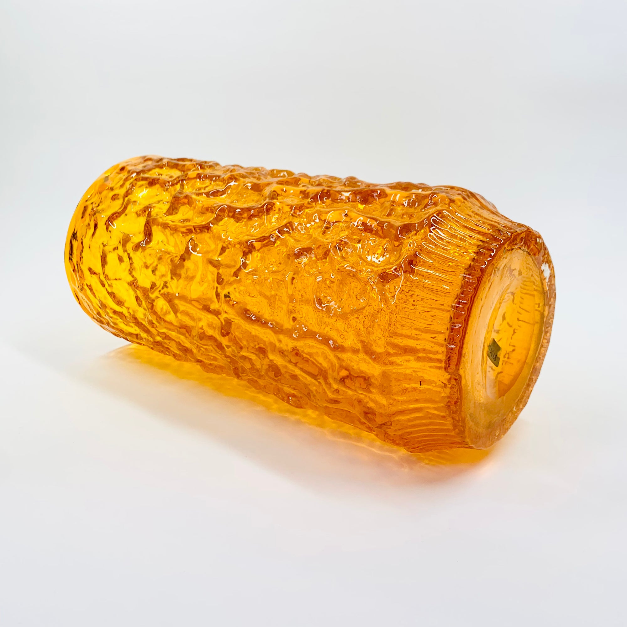 WHITEFRIARS ORANGE BARK GLASS VASE