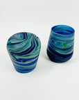VINTAGE MURANO TIE DYE SATIN TUMBLER GLASSES