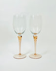 1970s PINK TWIST STEM WINE GLASSES