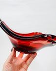 PINCHED RED GLASS PLATE