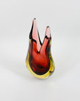 1950s MURANO CRANBERRY GOLD SWUNG GLASS VASE