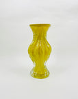 1970s GERMAN YELLOW CASED BARK GLASS VASE