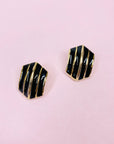 60s BARCS BLACK ENAMEL EARRINGS
