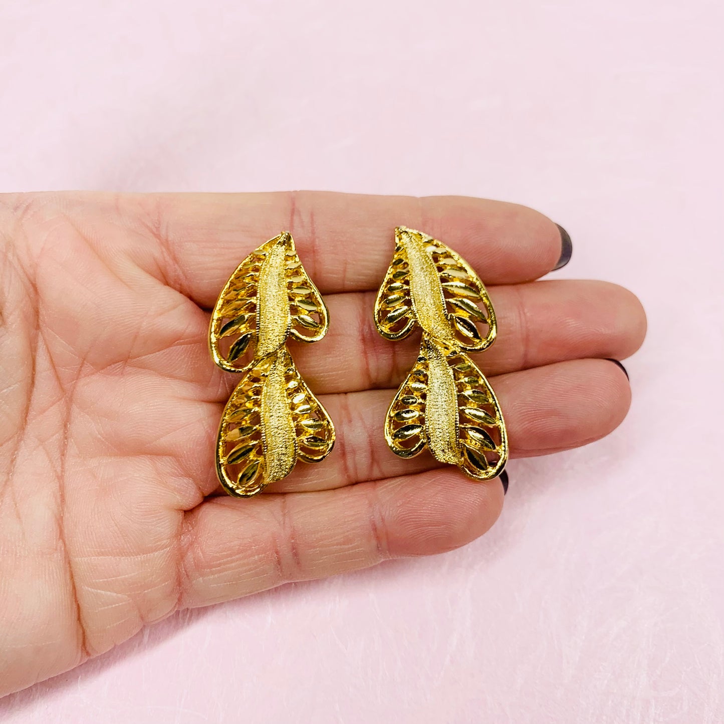 DOUBLE HEART DROP EARRINGS