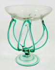 1980s MURANO TURQUOISE GLASS TWIST LEGS COMPORT
