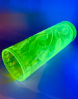 ANTIQUE URANIUM ETCHED GLASS VASE BY MOSER