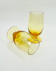 1950s STUART AMBER CRYSTAL FOOTED HIGHBALL