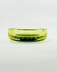 1950s GREEN BLUE MURANO URANIUM SOMMERSO GLASS BOWL/ASHTRAY WITH CONTROLLED BUBBLES