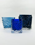 1950s COBALT BLUE BRUTALIST GLASS MINI VASE BY JOSEF SCHOTT