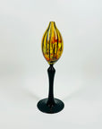 1980s AUSTRALIAN HAND DYED OILSLICK GLASS FOOTED VASE