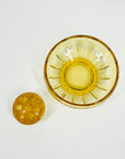 ANTIQUE ART DECO AMBER GLASS MINI FLOAT BOWL/VASE