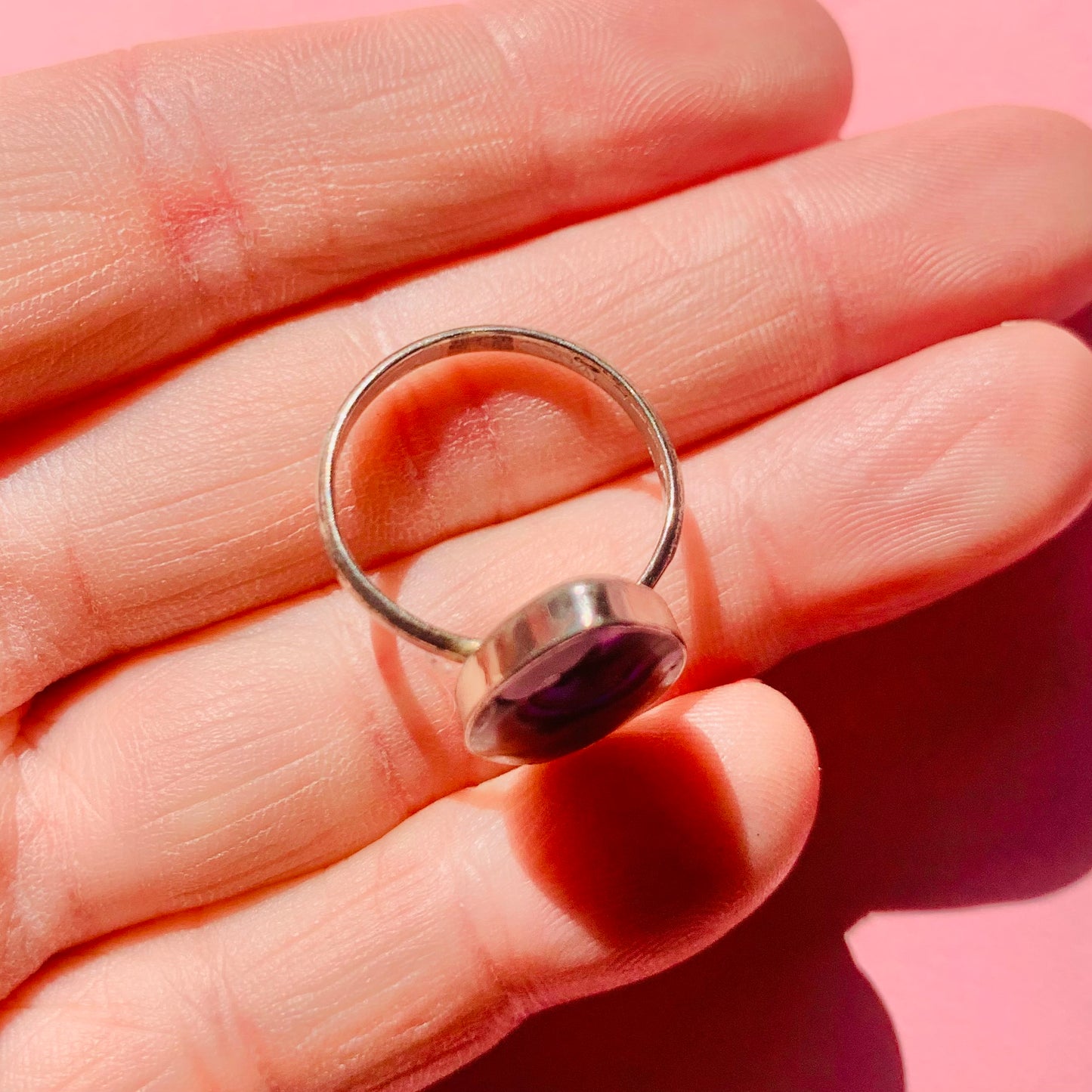 MOTHER OF PEARL SILVER RING