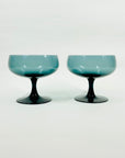 1960s SWEDISH CHRISTINA BLUE TEAL CASED GLASSES